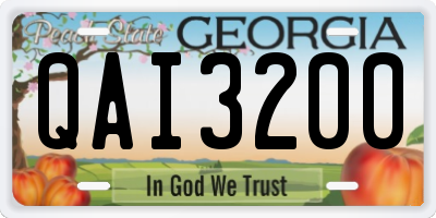 GA license plate QAI3200