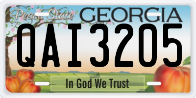 GA license plate QAI3205