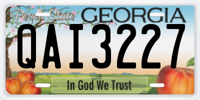 GA license plate QAI3227