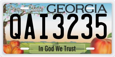 GA license plate QAI3235