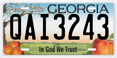 GA license plate QAI3243