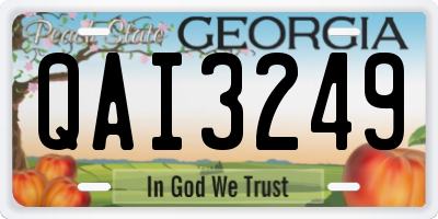 GA license plate QAI3249