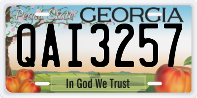 GA license plate QAI3257
