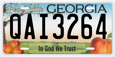 GA license plate QAI3264
