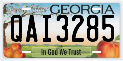GA license plate QAI3285