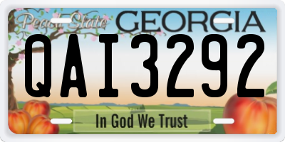 GA license plate QAI3292
