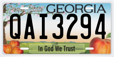 GA license plate QAI3294