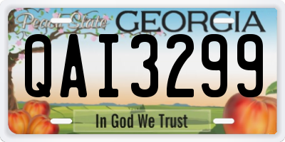 GA license plate QAI3299