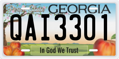 GA license plate QAI3301