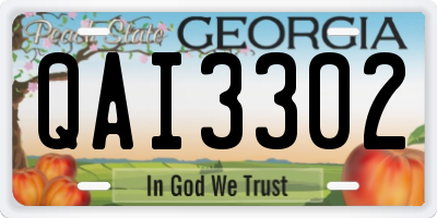GA license plate QAI3302