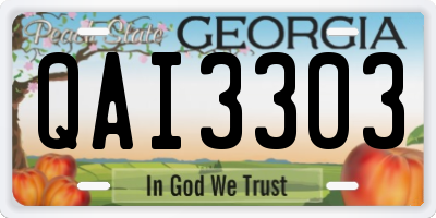 GA license plate QAI3303