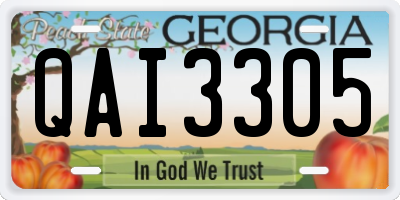 GA license plate QAI3305