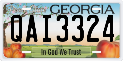 GA license plate QAI3324