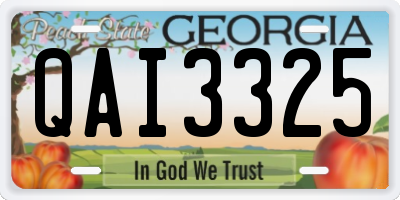 GA license plate QAI3325