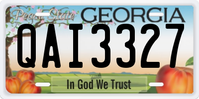 GA license plate QAI3327