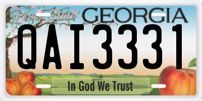 GA license plate QAI3331