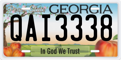 GA license plate QAI3338
