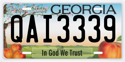 GA license plate QAI3339