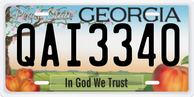 GA license plate QAI3340