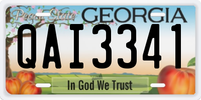 GA license plate QAI3341