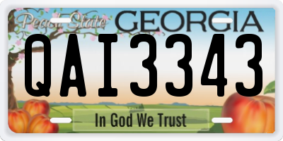 GA license plate QAI3343