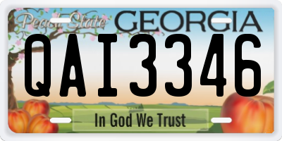 GA license plate QAI3346