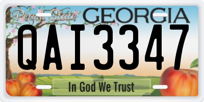 GA license plate QAI3347