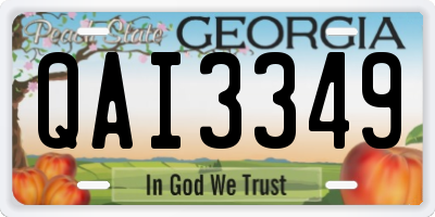 GA license plate QAI3349