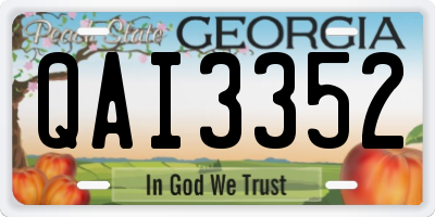 GA license plate QAI3352
