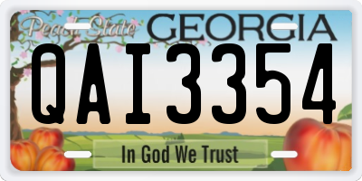 GA license plate QAI3354
