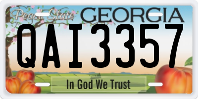 GA license plate QAI3357