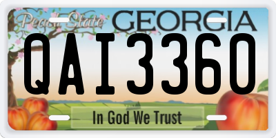 GA license plate QAI3360