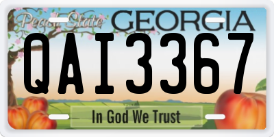 GA license plate QAI3367