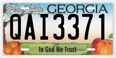 GA license plate QAI3371