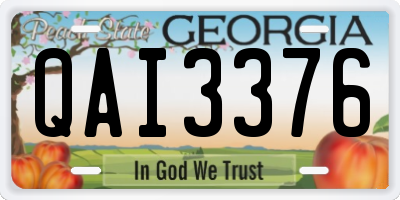 GA license plate QAI3376