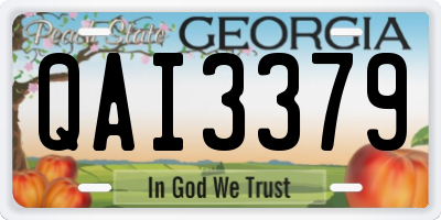 GA license plate QAI3379