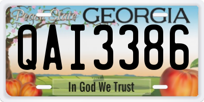 GA license plate QAI3386