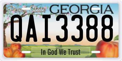 GA license plate QAI3388