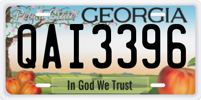 GA license plate QAI3396