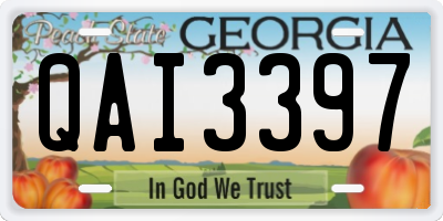 GA license plate QAI3397
