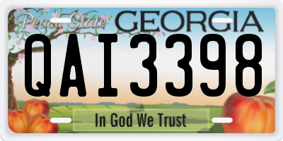 GA license plate QAI3398