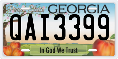 GA license plate QAI3399