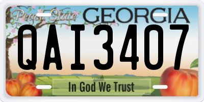 GA license plate QAI3407