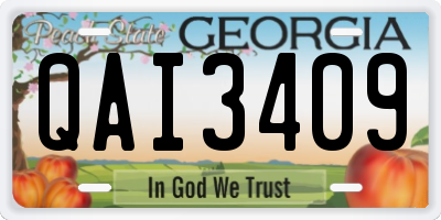 GA license plate QAI3409