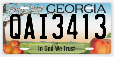 GA license plate QAI3413