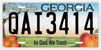 GA license plate QAI3414