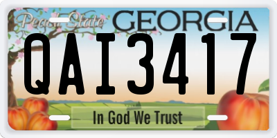 GA license plate QAI3417