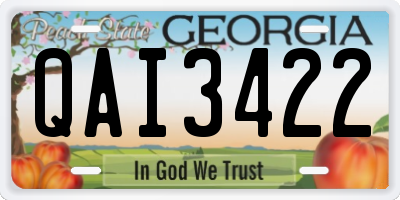 GA license plate QAI3422
