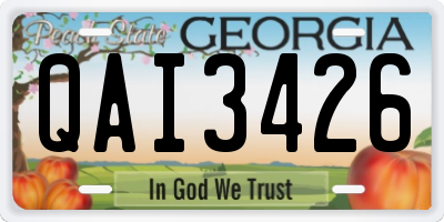 GA license plate QAI3426