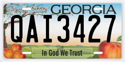 GA license plate QAI3427